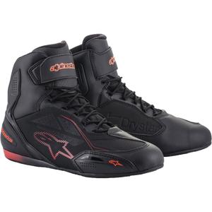 Stivali da moto Alpinestars Faster 3 Drystar nero-rosso fluo