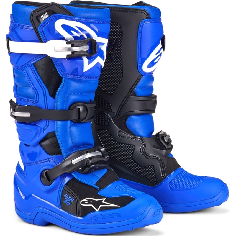Stivali da moto per bambini Alpinestars Tech 7 S blu-bianco-nero