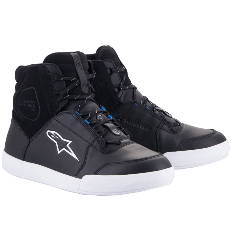 Alpinestars Chrome Drystar Stivali da moto neri, bianchi e blu