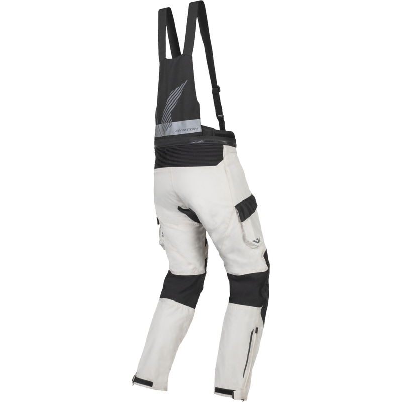 Pantaloni da moto Ayrton Rally II bianco-nero-grigio