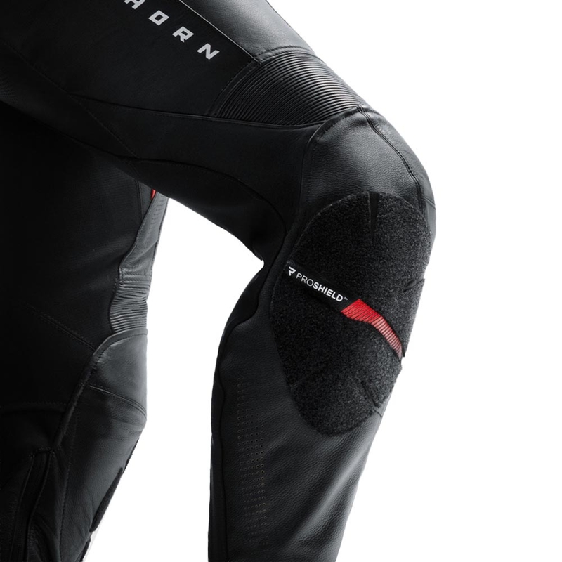 Pantaloni da motociclista in pelle da donna Rebelhorn Diva nero-rosso