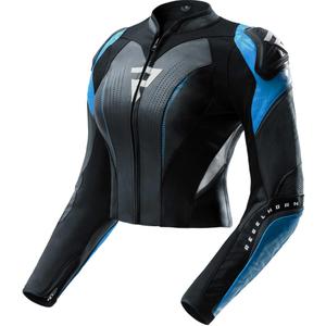 Giacca da moto in pelle da donna Rebelhorn Diva RS nero-blu