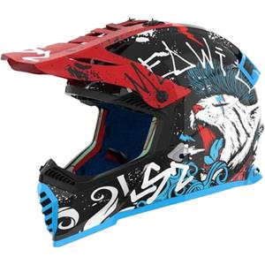 Casco da motocross per bambini LS2 MX437 Fast EVO Mini Starmaw nero