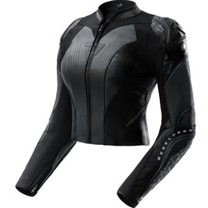 Giacca da moto in pelle da donna Rebelhorn Diva RS nera
