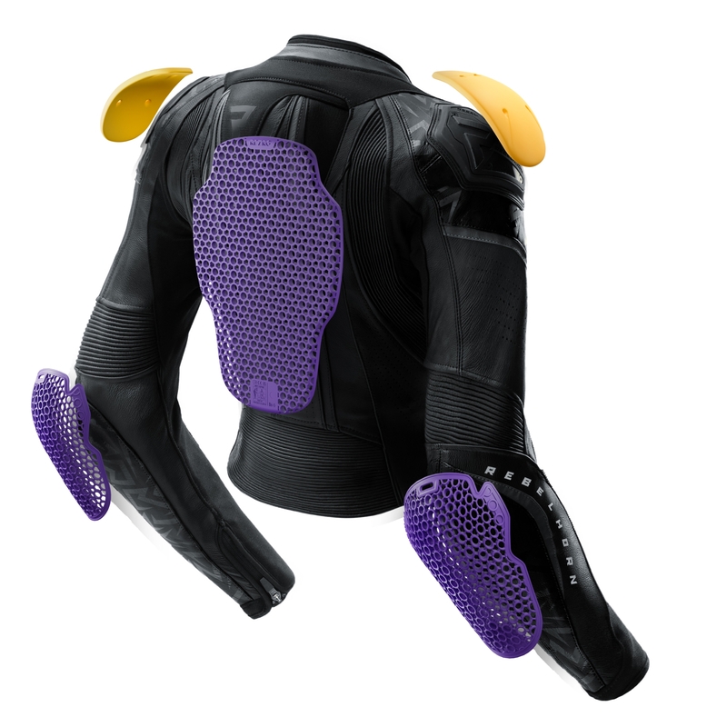 Giacca da moto in pelle da donna Rebelhorn Diva RS nera