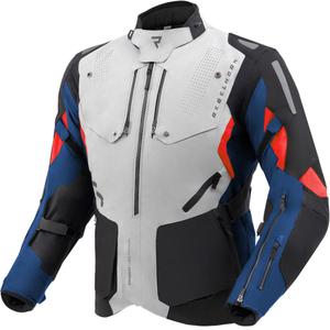 Giacca da motociclista Rebelhorn Hiker IV grigio chiaro-blu-rosso