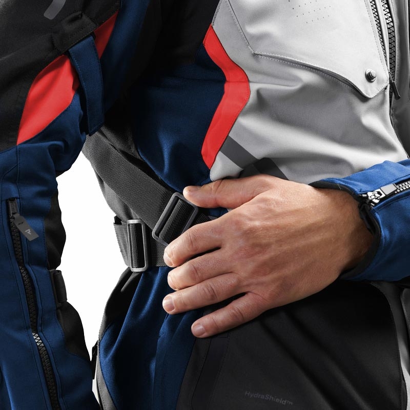 Giacca da motociclista Rebelhorn Hiker IV grigio chiaro-blu-rosso