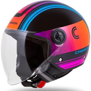 Casco moto aperto Cassida Handy Metropolis Nero-Turchese Gradiente