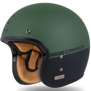 Casco jet Cassida Eso Super Hooligan nero opaco-verde metallizzato