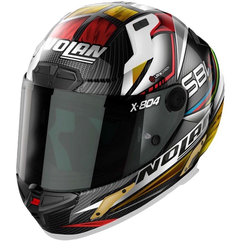 Nolan X-804 RS Ultra Carbon SBK casco moto integrale nero-rosso-oro