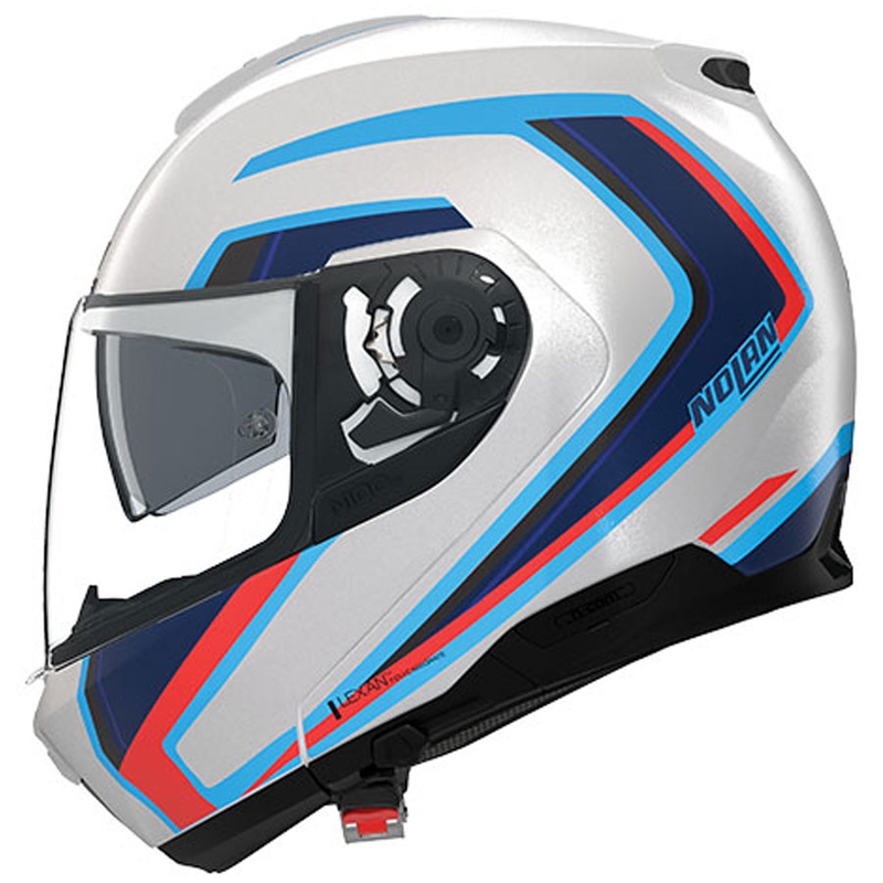Casco moto apribile Nolan N100-6 Radiante N-COM 358 bianco-grigio-blu