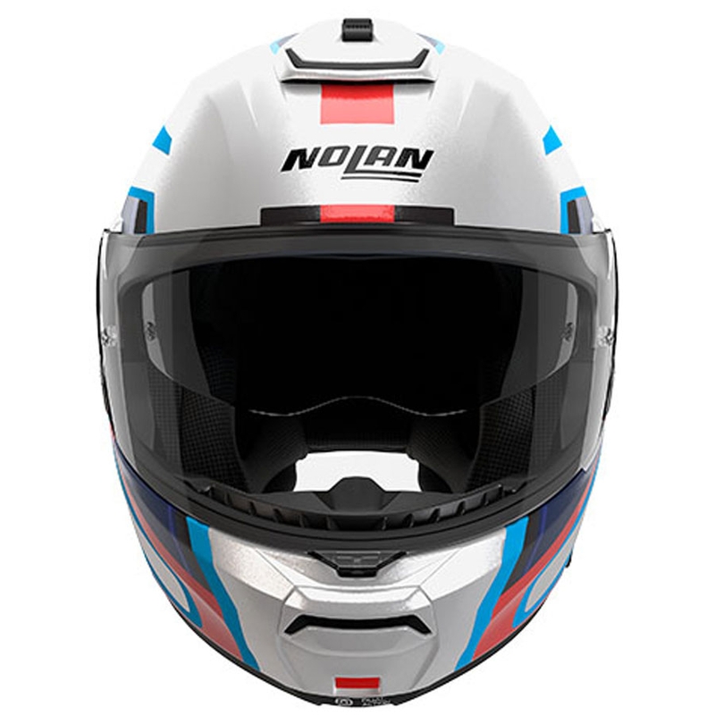 Casco moto apribile Nolan N100-6 Radiante N-COM 358 bianco-grigio-blu