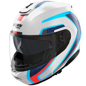 Casco moto apribile Nolan N100-6 Radiante N-COM 358 bianco-grigio-blu