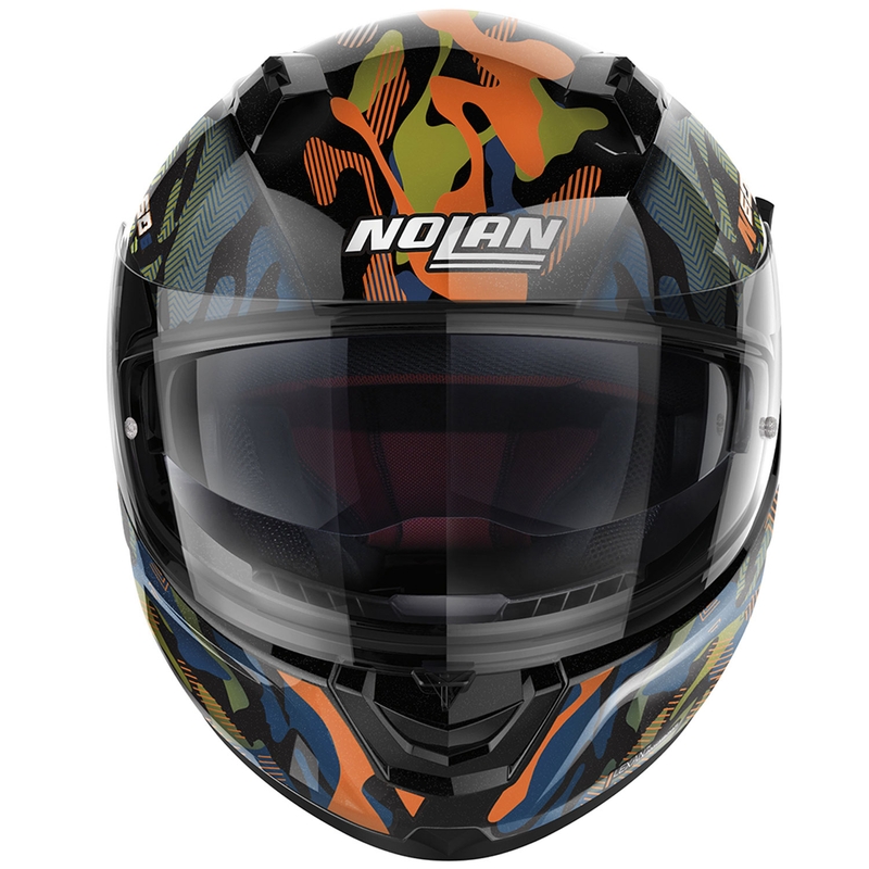 Casco integrale da moto Nolan N60-6 Foxtrot 34 nero-arancione-blu