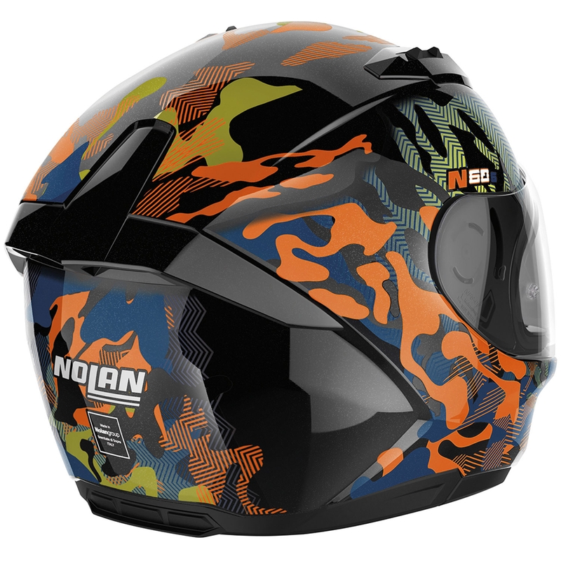 Casco integrale da moto Nolan N60-6 Foxtrot 34 nero-arancione-blu