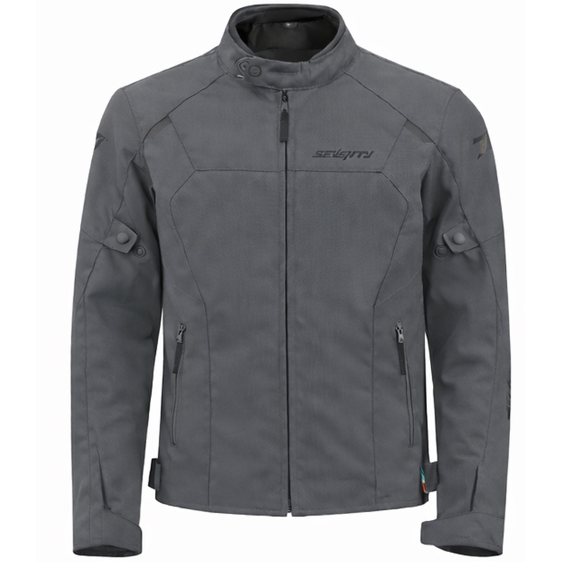 Giacca da moto da donna Seventy Degrees SD-JR67 Piston grigio scuro