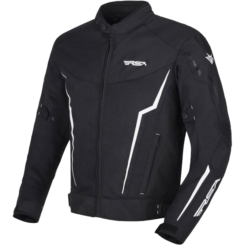 Giacca da moto RSA Bolt bianca e nera