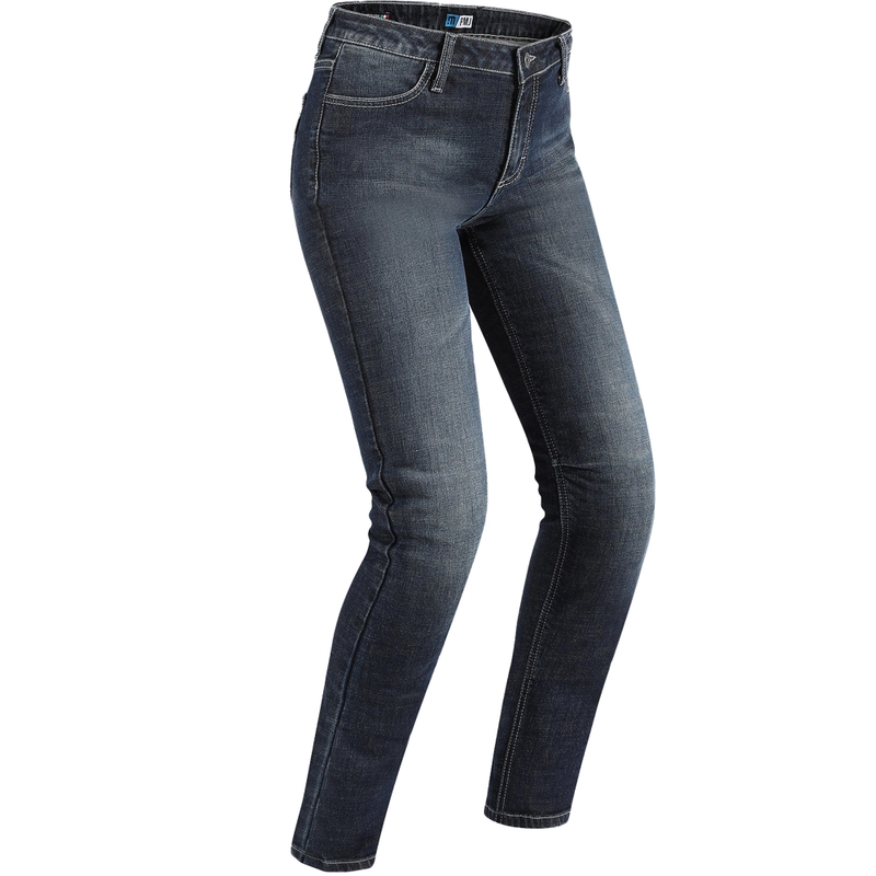 Jeans da motociclista da donna PMJ Rider blu scuro Saldi