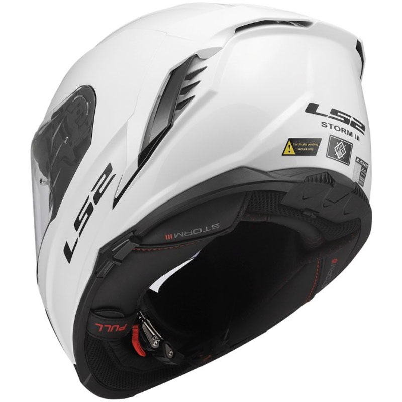 Casco integrale da moto LS2 FF818 Storm III Solid bianco lucido
