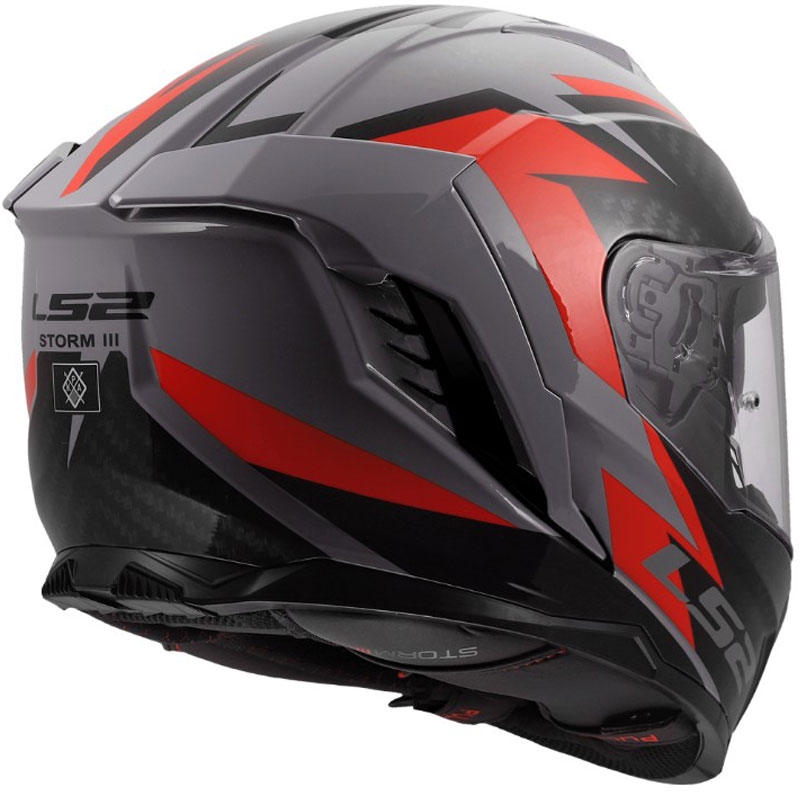 Casco integrale da moto LS2 FF818 Storm III Dynamo grigio-rosso lucido