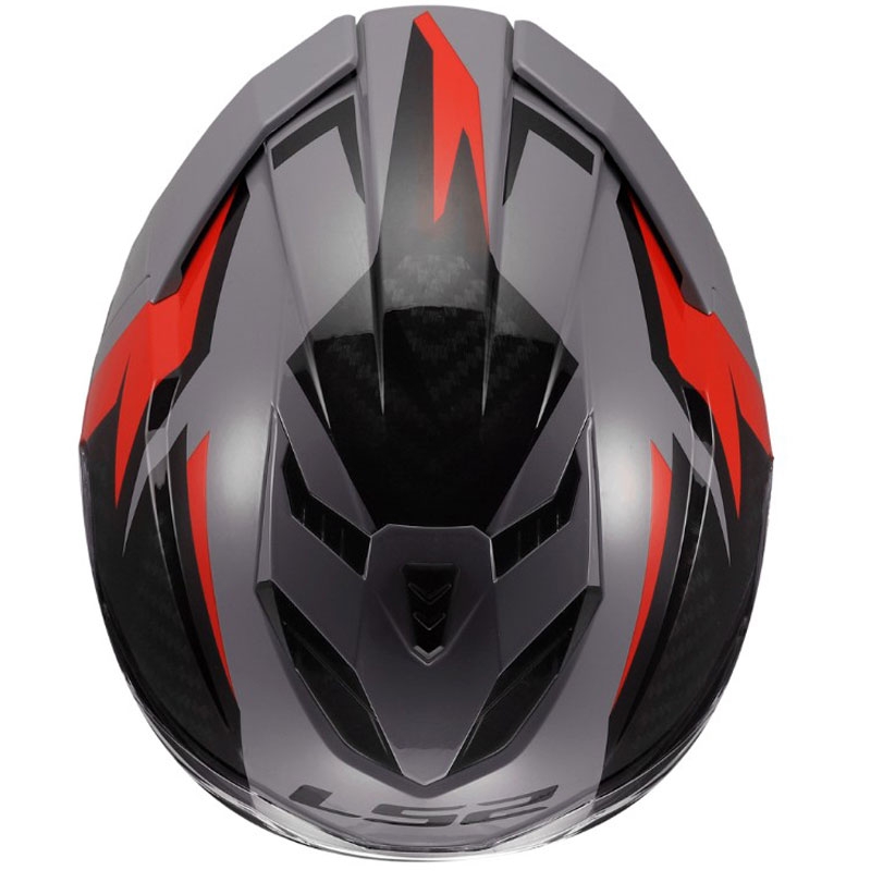 Casco integrale da moto LS2 FF818 Storm III Dynamo grigio-rosso lucido