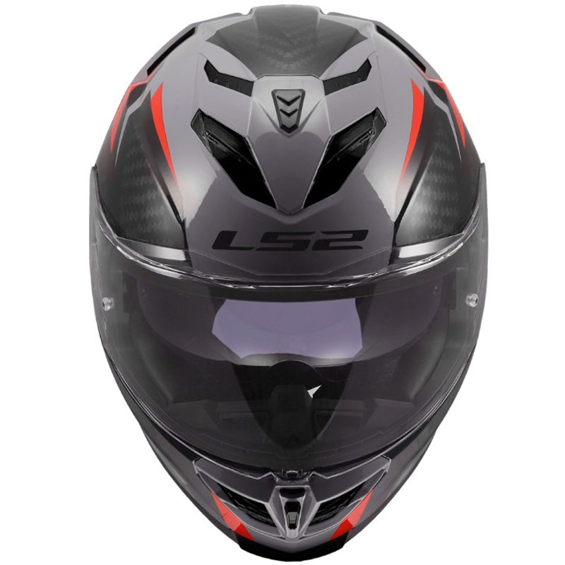 Casco integrale da moto LS2 FF818 Storm III Dynamo grigio-rosso lucido