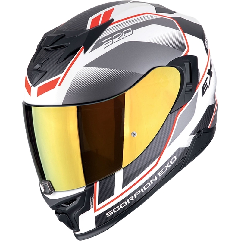 Casco moto integrale Scorpion EXO-520 EVO AIR LENA bianco-argento-rosso opaco Saldi