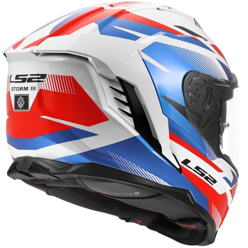 Casco integrale da moto LS2 FF818 Storm III Komai bianco-blu-rosso lucido