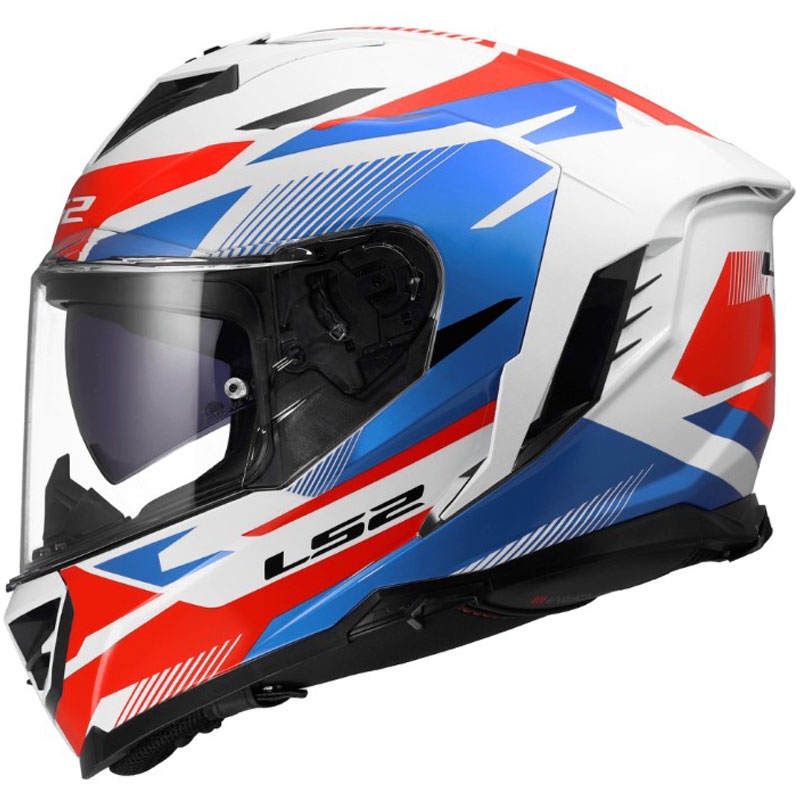 Casco integrale da moto LS2 FF818 Storm III Komai bianco-blu-rosso lucido