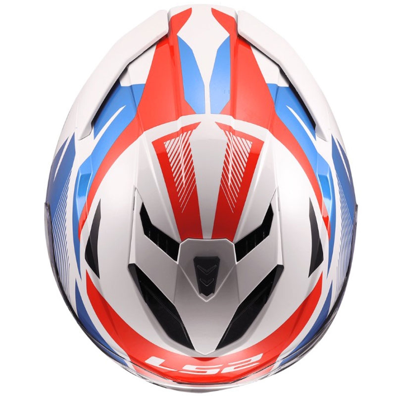 Casco integrale da moto LS2 FF818 Storm III Komai bianco-blu-rosso lucido