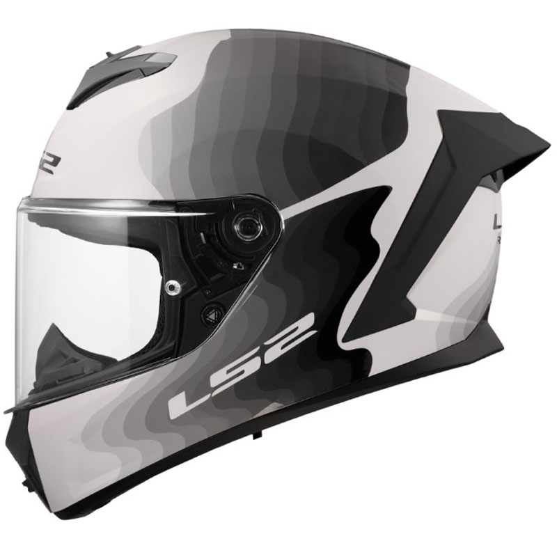 Casco integrale da moto LS2 FF820 Rapid III Flow bianco-grigio lucido