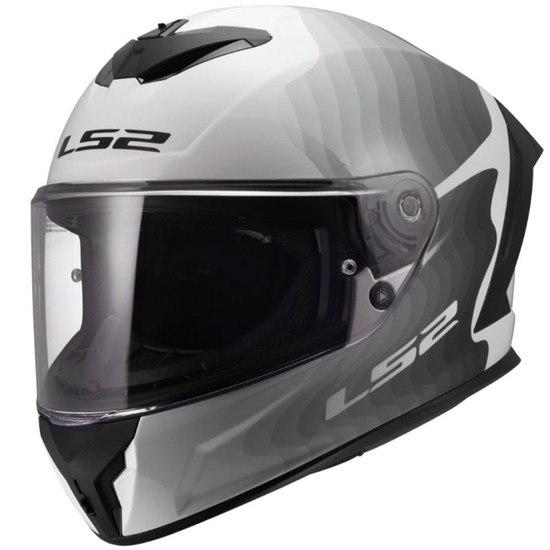Casco integrale da moto LS2 FF820 Rapid III Flow bianco-grigio lucido