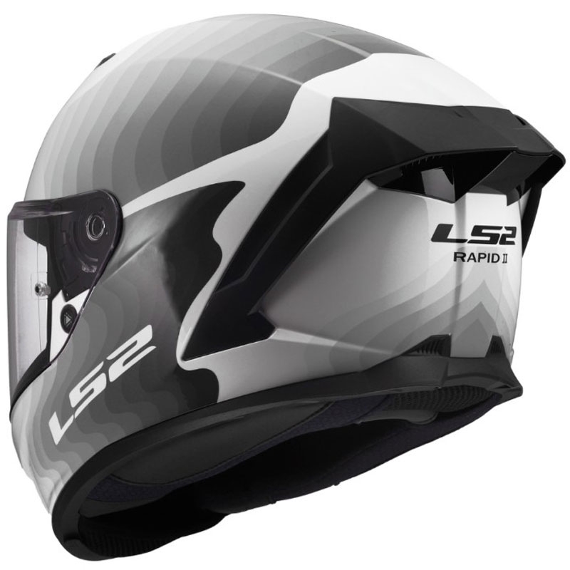 Casco integrale da moto LS2 FF820 Rapid III Flow bianco-grigio lucido