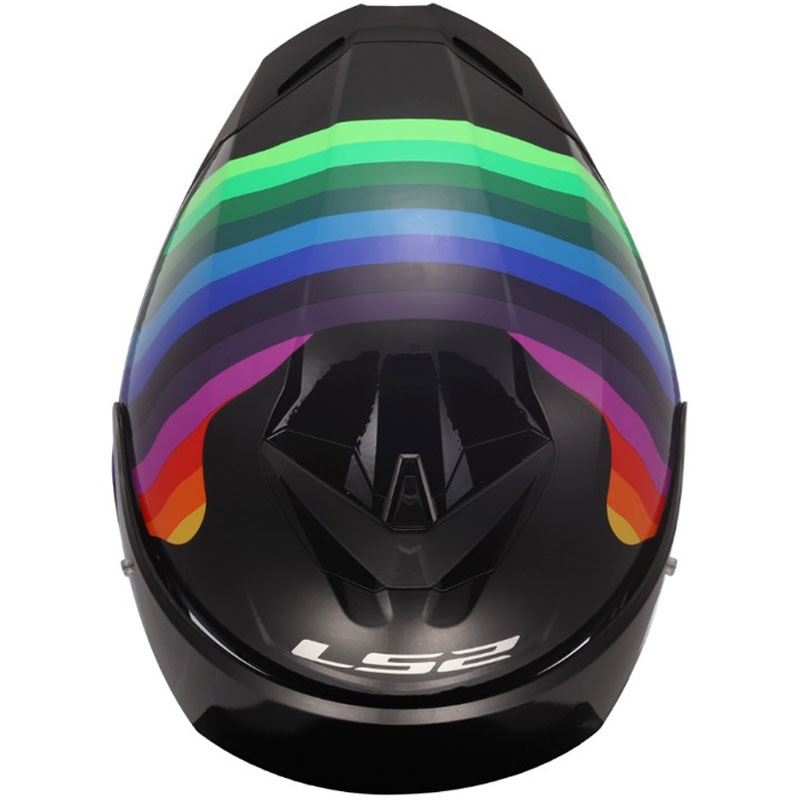 Casco integrale da moto LS2 FF820 Rapid III Flow nero lucido-multicolore