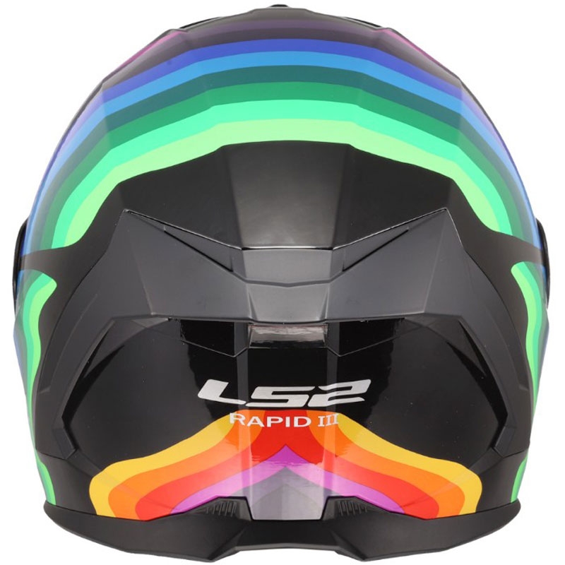 Casco integrale da moto LS2 FF820 Rapid III Flow nero lucido-multicolore