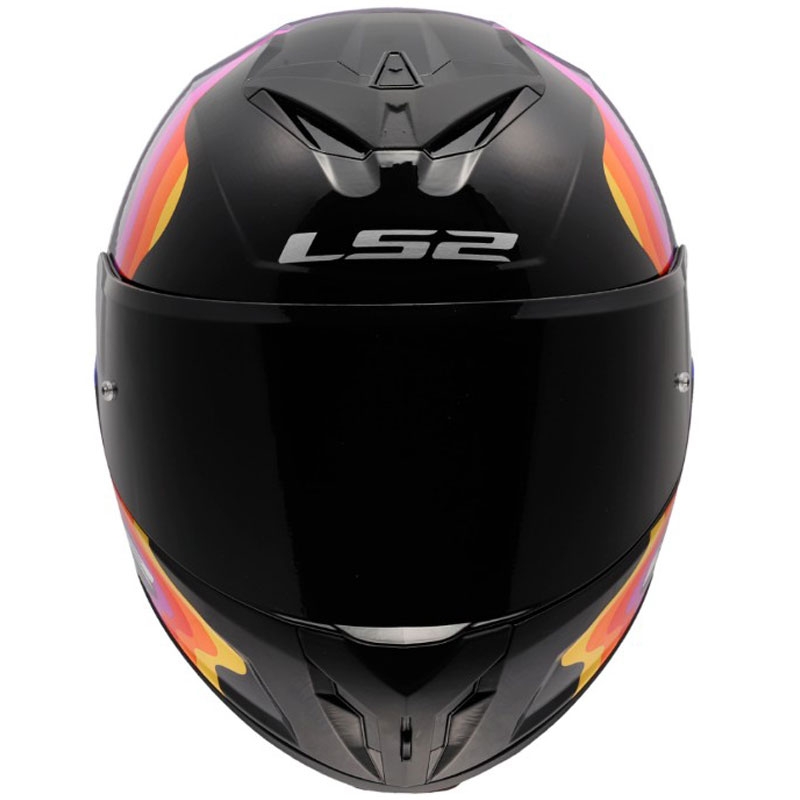 Casco integrale da moto LS2 FF820 Rapid III Flow nero lucido-multicolore