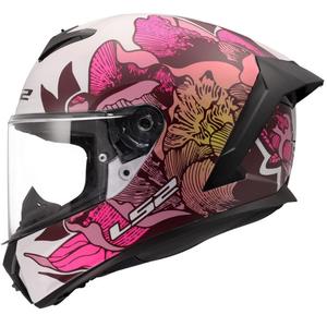 Casco integrale da moto LS2 FF820 Rapid III Poppies II bianco-rosa lucido