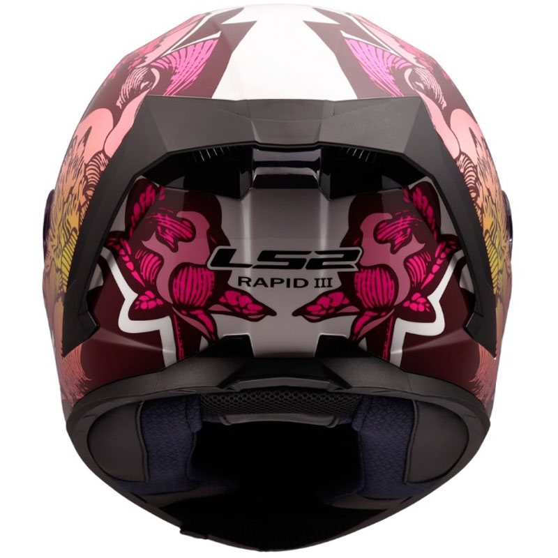Casco integrale da moto LS2 FF820 Rapid III Poppies II bianco-rosa lucido