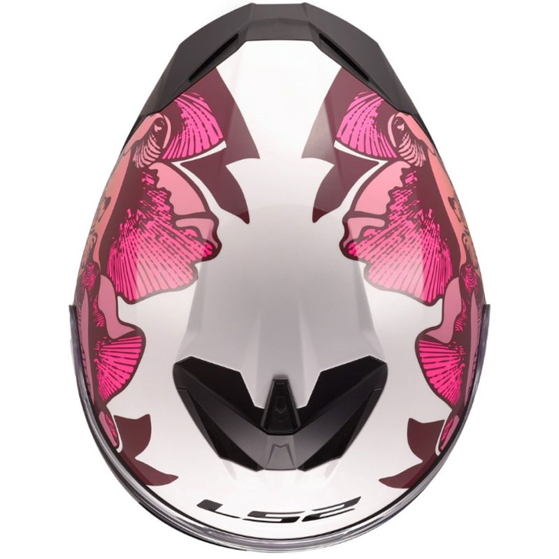 Casco integrale da moto LS2 FF820 Rapid III Poppies II bianco-rosa lucido