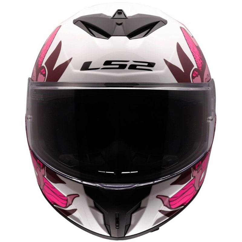 Casco integrale da moto LS2 FF820 Rapid III Poppies II bianco-rosa lucido