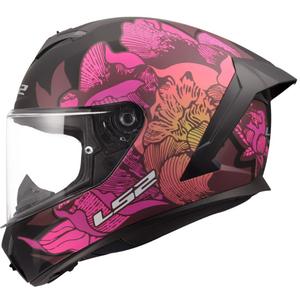 Casco integrale da moto LS2 FF820 Rapid III Poppies II nero opaco-rosa
