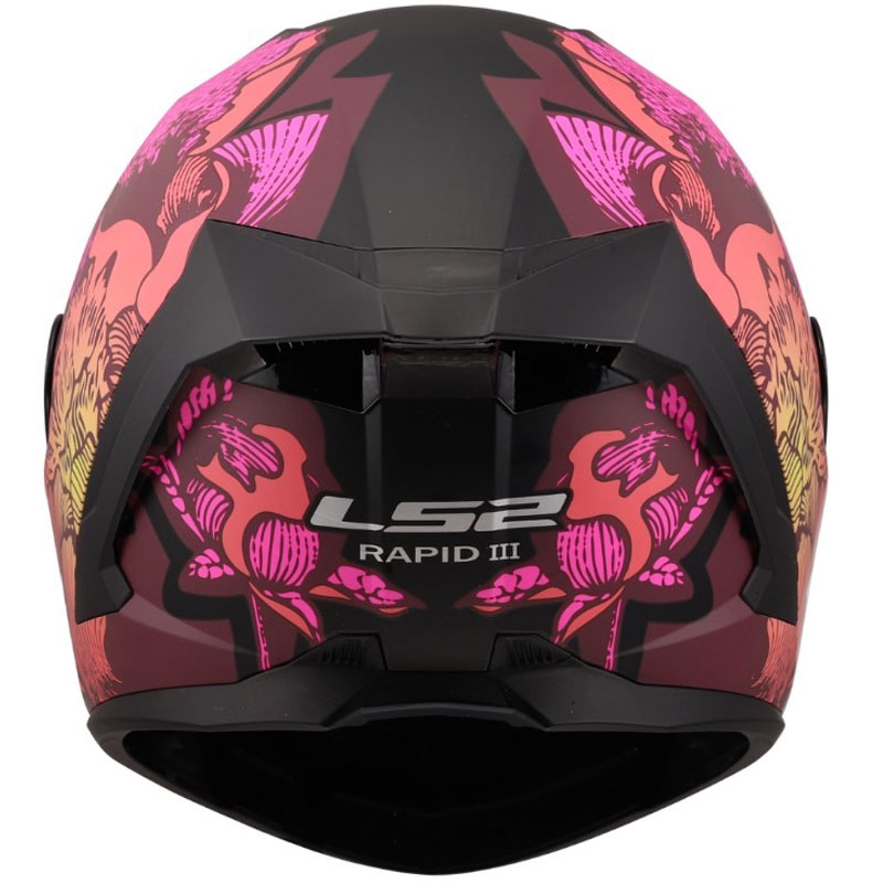 Casco integrale da moto LS2 FF820 Rapid III Poppies II nero opaco-rosa