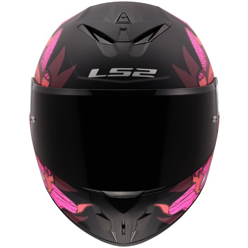 Casco integrale da moto LS2 FF820 Rapid III Poppies II nero opaco-rosa