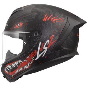 Casco integrale da moto LS2 FF820 Rapid III Kaiju II nero opaco-rosso-bianco