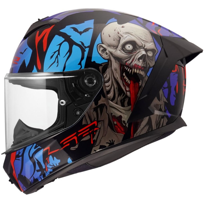 Casco integrale da moto LS2 FF820 Rapid III Zombie II nero-rosso-blu lucido
