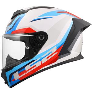 Casco integrale da moto LS2 FF820 Rapid III Hyper Bianco-Blu-Rosso lucido