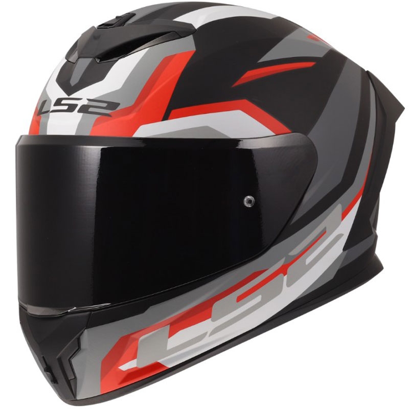Casco integrale da moto LS2 FF820 Rapid III Hyper nero opaco-rosso