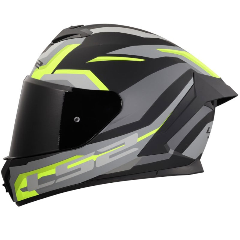 Casco integrale da moto LS2 FF820 Rapid III Hyper nero opaco-giallo
