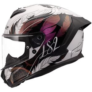 Casco integrale da moto LS2 FF820 Rapid III Boho bianco-nero-rosa lucido