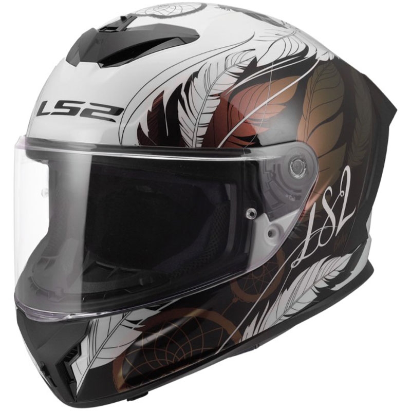 Casco integrale da moto LS2 FF820 Rapid III Boho bianco-nero-rosa lucido